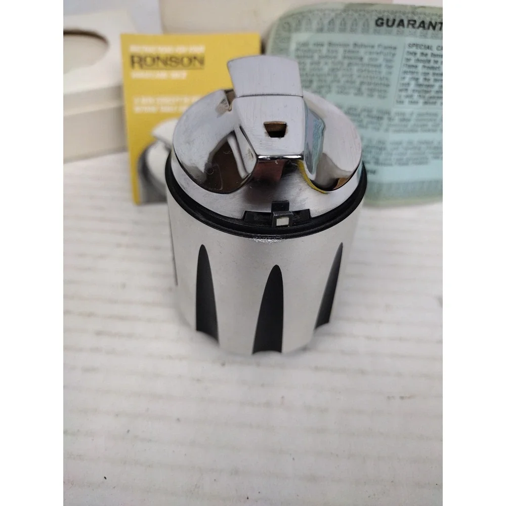 Ronson 1950's? Butane Lighter Fine TableDesk Varaflame MCM Art Deco MK2 Untested
